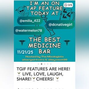 I’m sitting at the bar tonight!!